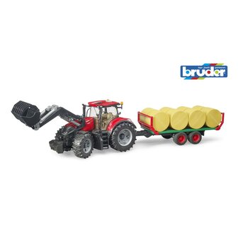 Bruder 03198 Case IH Optum 300CVX Tractor + Balenwagen 1:16