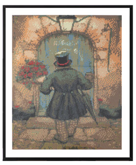 Grafix Diamond Painting Anton Pieck Man Met Rozen 40x50cm