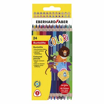 Eberhard Faber EF-514822 Kleurpotloden 2-zijdig 24 Stuks 48 Kleuren