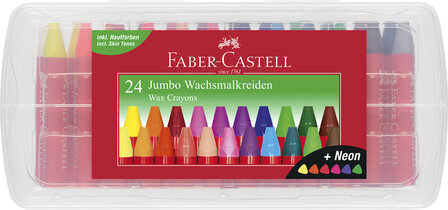 Faber Castell FC-120034 Waskrijt Jumbo In Opbergbox 24 Stuks