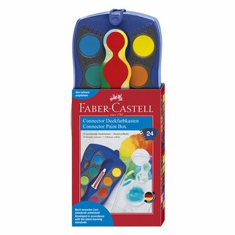 Faber Castell FC-125020 Waterverfdoos 24 Kleuren +1 Tube Verf Wit