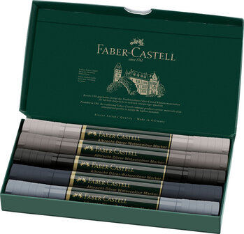 Faber Castell FC-160306 WK25Aquarel Marker FC AlbrechtD&uuml;rer 5 Stuks Grey Tones