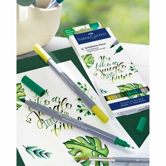 Faber Castell FC-164517 Duo Aquarelmarker Goldfaber Jungle 6 Stuks