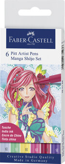 Faber Castell FC-167155 Tekenstift Faber-Castell Pitt Artist Pen Manga 6-delig Etui Sh&ocirc;jo