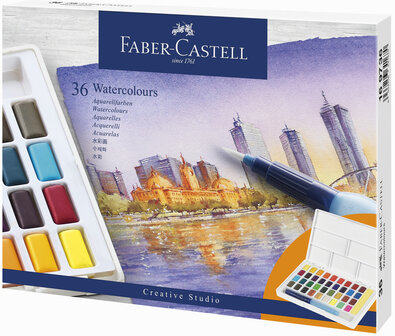 Faber Castell FC-169736 Waterverf Faber-Castell In Box Met 36 Kleuren