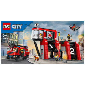 Lego City 60414 Brandweerkazerne en Brandweerauto