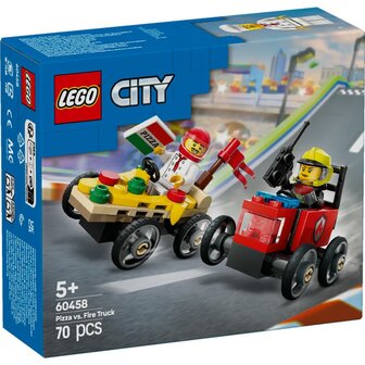 Lego City 60458 Pizzabestelwagen vs Brandweerauto