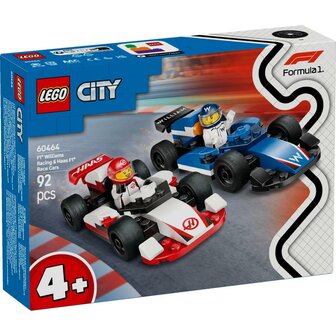 Lego City 60464 F1 Williams Racing en Haas F1 Racewagens