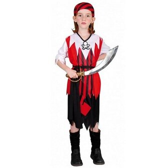 Clown Kinderkostuum Piratenmeisje 10-12 jaar