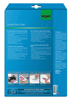 Sigel SI-T1156 Inkjetfolie A4 Transfer Blanco 6 Stuks Voor Lichte Kleding/textiel +6 Gratis