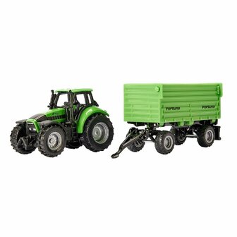 Siku 1606 Deutz met Fortune 2-Assige Aanhanger