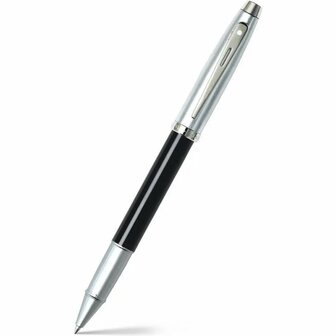 Sheaffer SF-E1931351 Rollerball 100 M Glossy Black Barrel Brushed Chrome Cap Nickel Plated