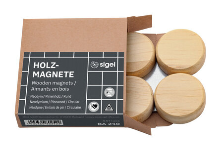 Sigel SI-BA210 Magneten Rond Hout 4stuk