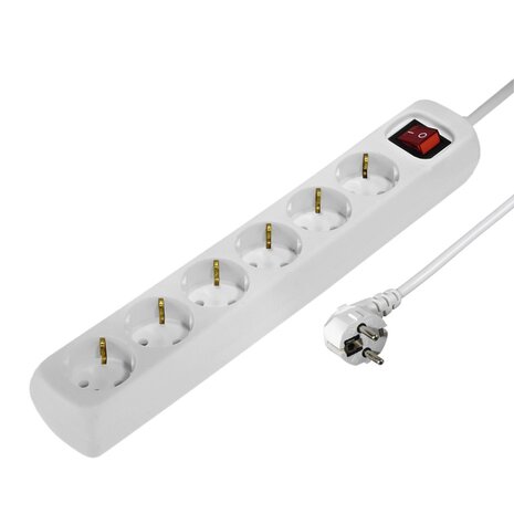 Hama Distribution Panel 6 Sockets With Switch Child-proof 3 M White