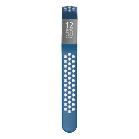 Hama Sportpolsband Voor Fitbit Charge 3/4 Ademend Horlogebandje Blauw/grijs