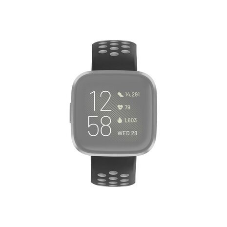 Hama Sportpolsband Voor Fitbit Versa 2/Versa (Lite) Ademend Horlogebandje Zw.