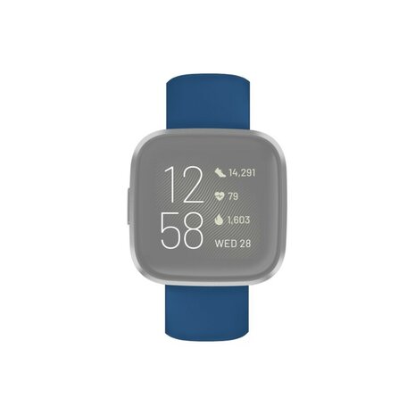 Hama Polsband Voor Fitbit Versa 2/Versa (Lite) Vervangende Sil. Polsband Blauw