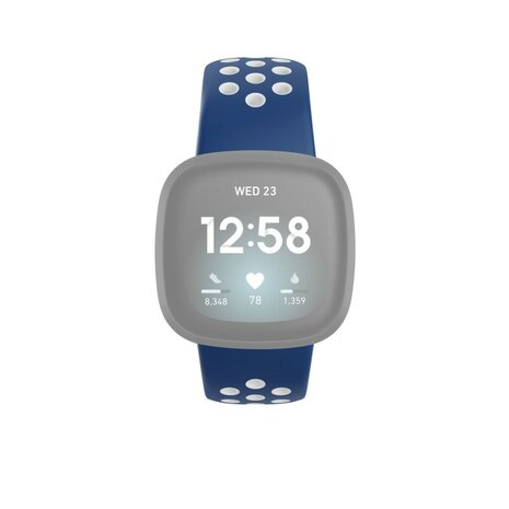 Hama Sportpolsband Voor Fitbit Versa3/Sense Ademend Universeel Donkerb./grijs