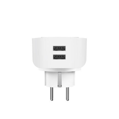 Hama Slim Wifi-Stopcontact + 2x USB-A Wit