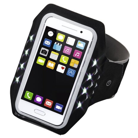 Hama Sport-armband Running Voor Smartphones Maat XL Met Led Zwart