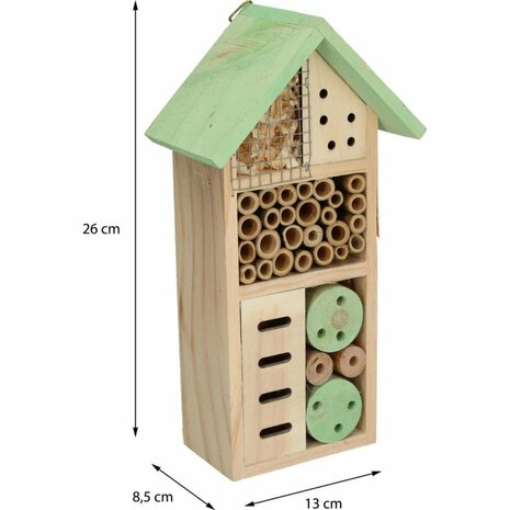 Houten Insectenhotel 26x13x8.5 cm