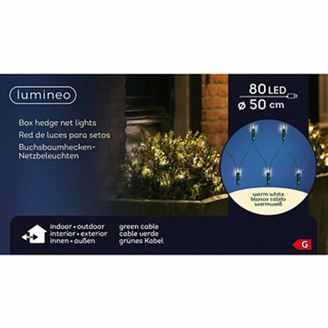 Lumineo LED Netverlichting voor Buxus Groen Warm Wit D50cm IP44