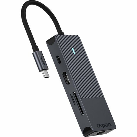 Rapoo 8in1 USB-C Multiport Adapter Zwart