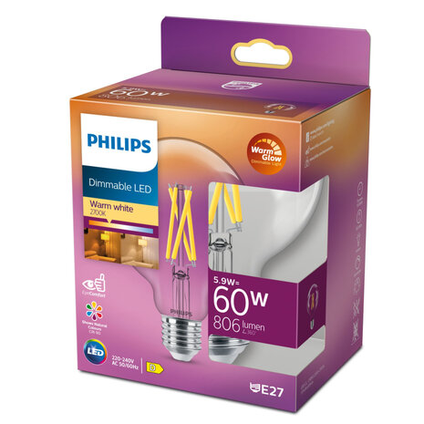 Philips Led Cl G93 Cl Wgd 60w E27