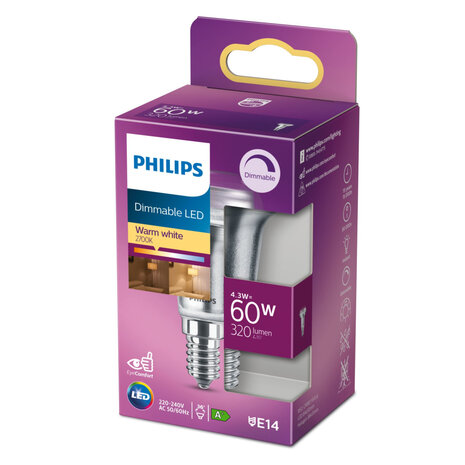 Philips Dimbaar LED Reflectorlamp 60W E14 Warm Wit