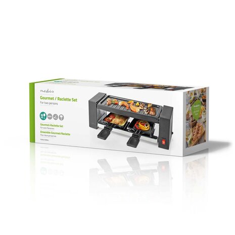 Nedis FCRA210FBK2 Gourmet Raclette Grill voor 2 Personen