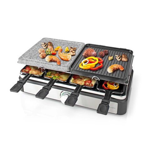 Nedis FCRA300FBK8 Gourmet Raclette Steen Grill voor 8 Personen