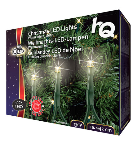 HQ HQCLS48660 Kerstverlichting 100 LEDs 3W 9,42M Warm Wit Binnen