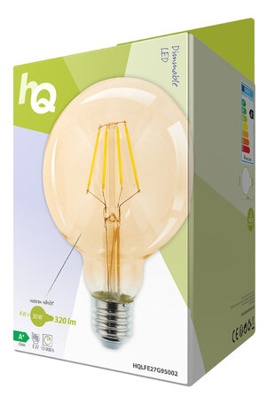 HQ HQLFE27G95002 Led Retro Filament Lamp E27 Dimbaar G95 4 W 320 Lm 2500 K