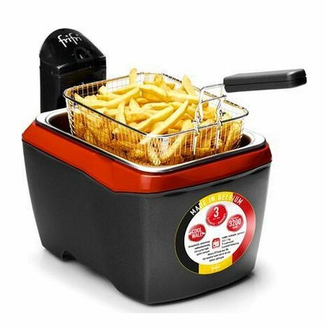 FriFri HSC1500 Friteuse 3L 3200W Zwart/Rood