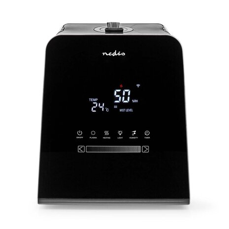 Nedis HUMI150BKW Smartlife Luchtbevochtiger 30 W Met Koele En Warme Mist 5.5 L Hygrometer Timer Afstandsbediening Nachtstand Zwart