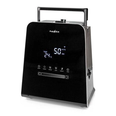 Nedis HUMI150BKW Smartlife Luchtbevochtiger 30 W Met Koele En Warme Mist 5.5 L Hygrometer Timer Afstandsbediening Nachtstand Zwart