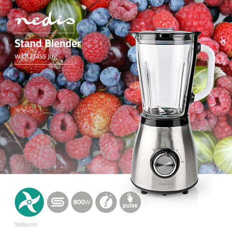 Nedis KABL350CAL Blender 1.5 L Zilver/Zwart