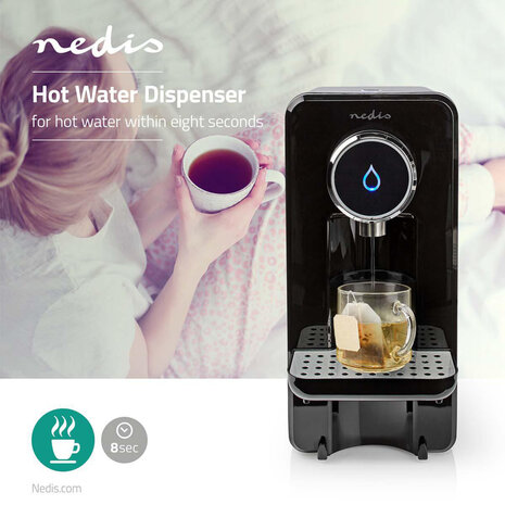 Nedis KAWD100FBK Heetwaterdispenser 2,5 Liter Bediening Met Eén Knop