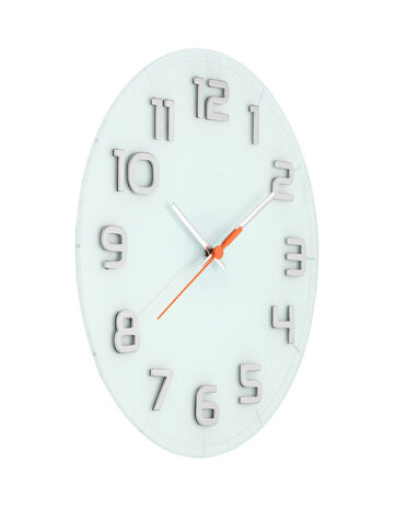 NeXtime NE-8817WI Wandklok Dia. 30 X 3.5 Cm, Glass, White, 'Classy Round'