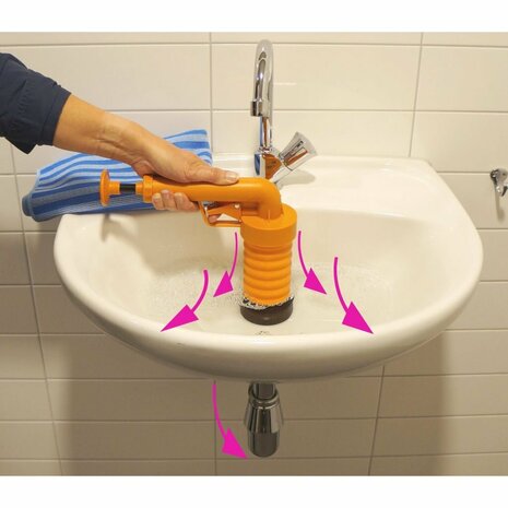 Drain Duster Mechanische Afvoerontstopper Oranje/Zwart