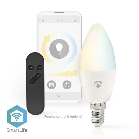 Nedis WIFILRW10E14 Smartlife Led Bulb Wi-fi E14 470 Lm 4.9 W Warm To Cool White Energieklasse: F Android™ / Ios Kaars