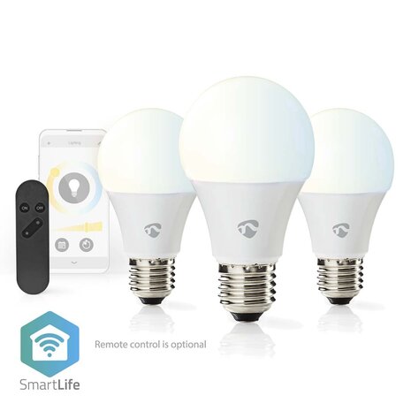 Nedis WIFILRW30E27 Smartlife Led Bulb Wi-fi E27 806 Lm 9 W Warm To Cool White Energieklasse: F Android™ / Ios Peer