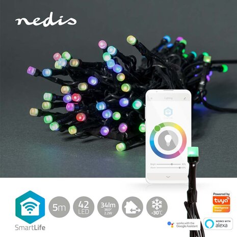 Nedis WIFILX01C42 Smartlife Decoratieve Led Koord Wi-fi Rgb 42 Led's 5.00 M Android™ / Ios