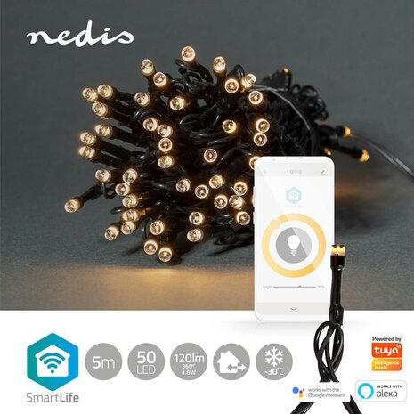 Nedis WIFILX01W50 Smartlife Decoratieve Led Wi-fi Warm Wit 50 Led's 5.00 M Android™ / Ios