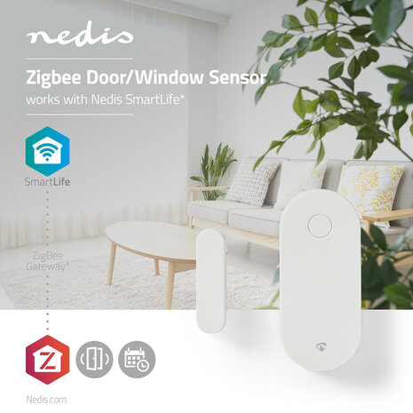 Nedis ZBSD10WT Slimme Deur- Of Raamsensor Zigbee Batterij Meegeleverd