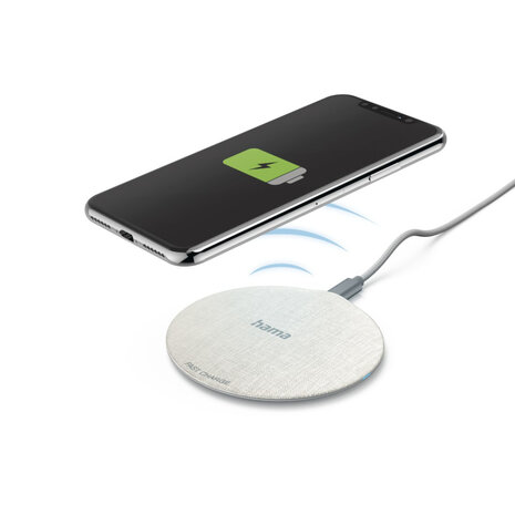 Hama QI-FC10 Wireless Charger Crème/Grijs