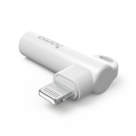 Hama Aux-Adapter 90° Hoekstekker Lightning Wit