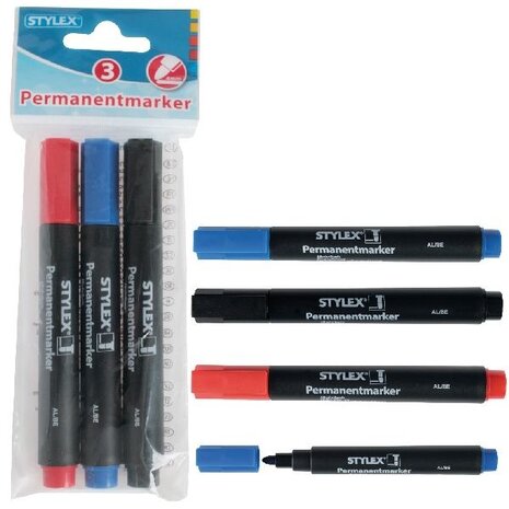 Stylex Permanent Markers 3 stuks