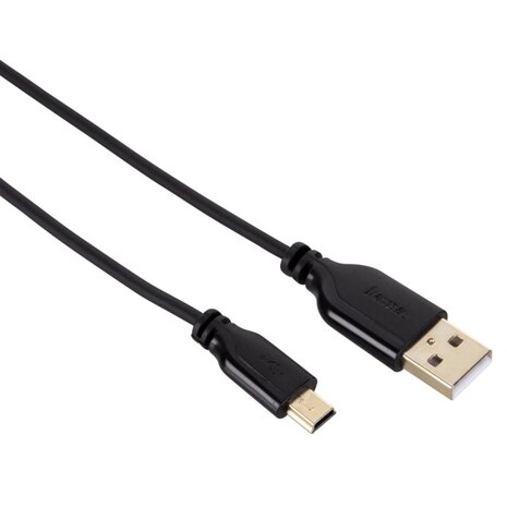 Hama USB-2.0-aansluitkabel A-connector ,- Mini-B-connector (B5 Pin) 0,75 M Zwart