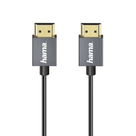 Hama High-speed HDMI™-kabel Elite Ethernet Metaal Antraciet 0,75 M